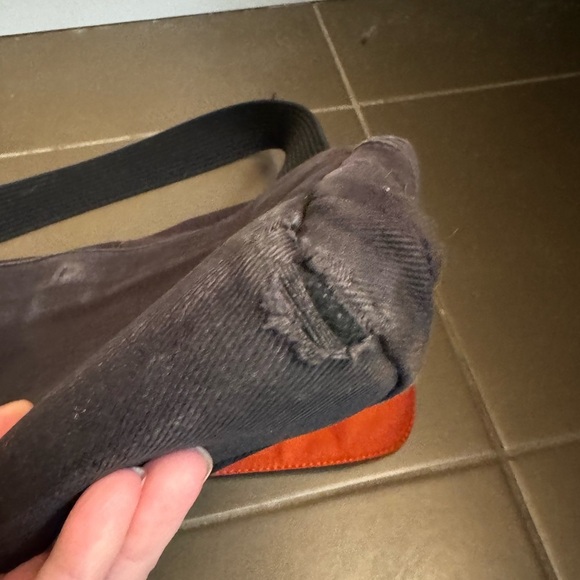 KNOMO LONDON TROON Slim Messenger Laptop Bag Brown Canvas Leather Satchel - Picture 13 of 17